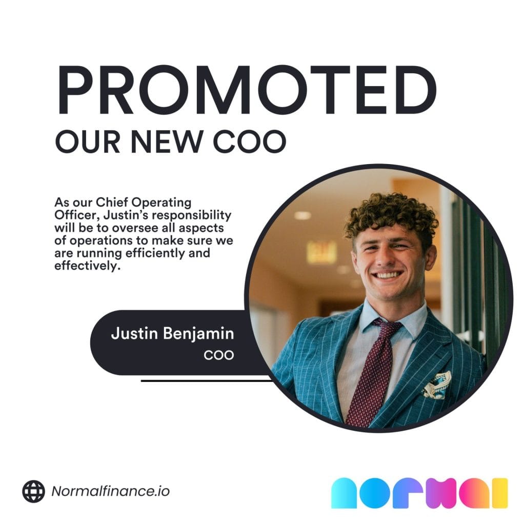 Justin Benjamin Promoted as Normal’s New Chief Operating Officer