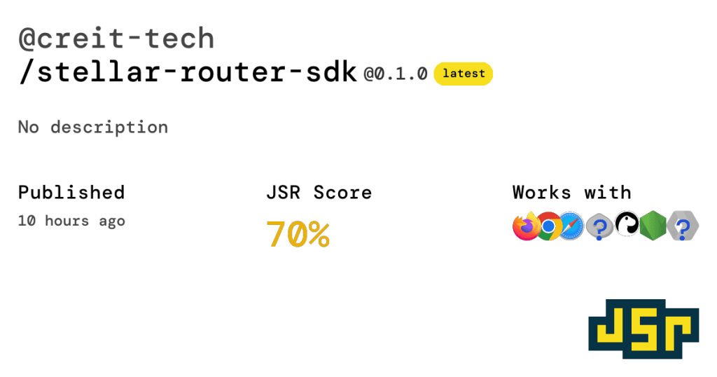 Creit-Tech Launches Stellar Router SDK